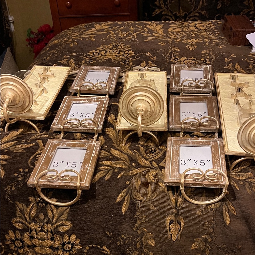 Midnight Velvet Gold Ornate 3x5 Photo Wall Sconce Frames